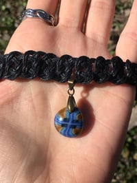 Image 1 of Macrame Choker with Glass Pendant