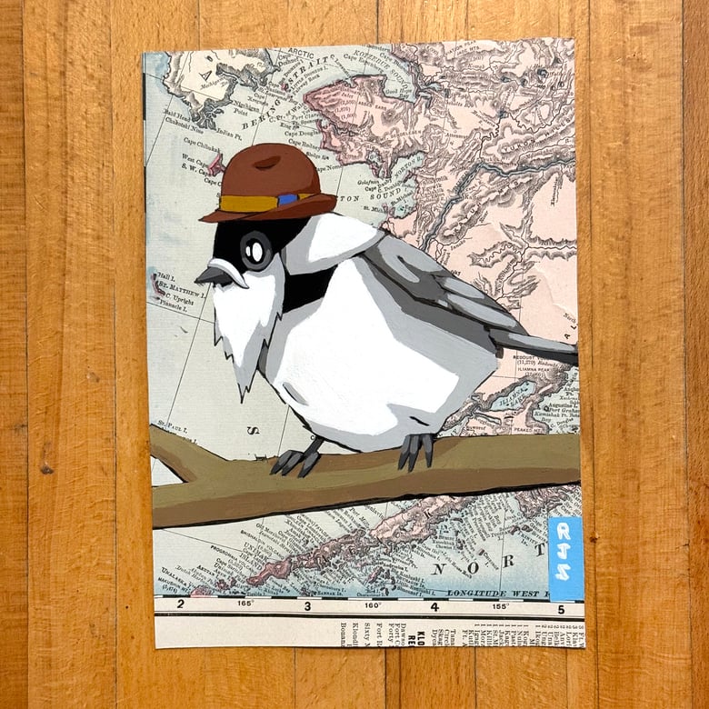 Image of Bearded Chickadee / unframed original painting