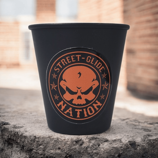 Street Glide Nation Orange Logo Shot Glass