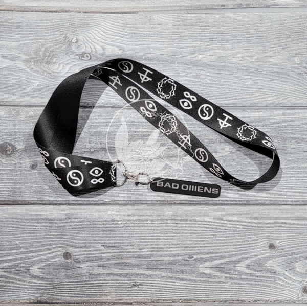 Image of Bad Omens Logo and Tricon Lanyard