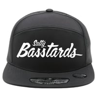 Image 1 of “BASSTARD” 3D Puff Embroidered 5 Panel Hat - Black