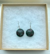 Image 3 of Green Crackle Earring + Pendant