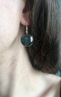 Image 4 of Green Crackle Earring + Pendant