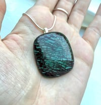 Image 2 of Green Crackle Earring + Pendant