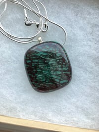 Image 1 of Green Crackle Earring + Pendant