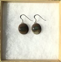 Image 2 of Smokey Grey Glass Earrings
