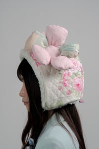 Image 1 of Blooming Blossom: Green Quilted Flower Hat 