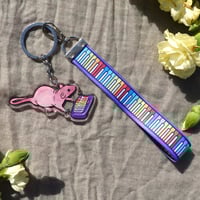 Image 2 of Neil Banging out the Tunes keychain and lanyard