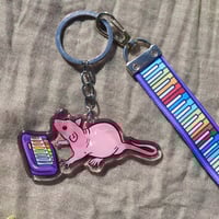 Image 1 of Neil Banging out the Tunes keychain and lanyard