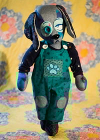 Image 2 of Blue Patchwork Pup - OOAK Art Doll