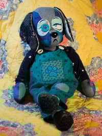 Image 1 of Blue Patchwork Pup - OOAK Art Doll