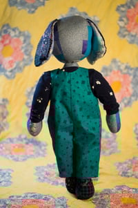 Image 3 of Blue Patchwork Pup - OOAK Art Doll