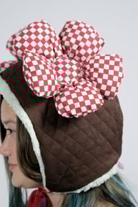 Image 2 of Blooming Blossom: Brown Quilted Flower Hat 