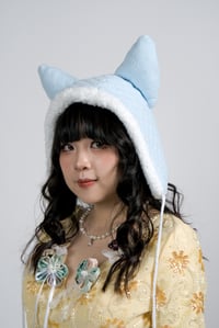 Image 1 of La Modiste Collection: Blue Spring Blossom Quilted Cat Hat