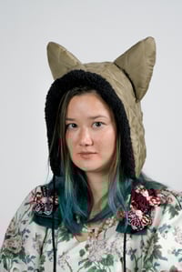 Image 1 of La Modiste Collection: Plaid Quilted  Polyester Cat Hat
