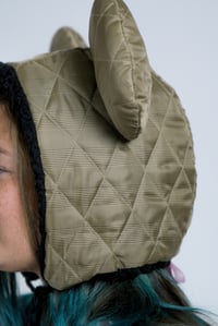 Image 2 of La Modiste Collection: Plaid Quilted  Polyester Bear Hat