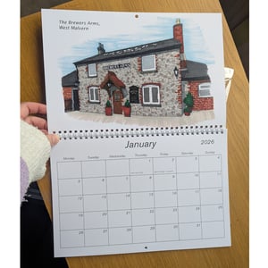 Image of 12 Pubs of Malvern 2026 Wall Calendar