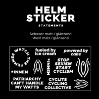 Image 1 of Helm Sticker STATEMENTS | black & white | glossy & matt