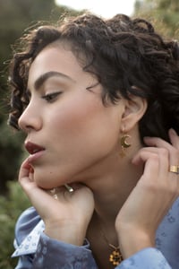 Image 7 of Collier Grigri trèfle | onyx vert