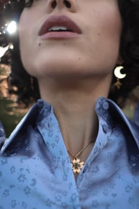 Image 2 of Collier Grigri trèfle | onyx vert