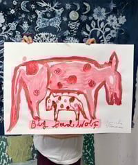 Image 1 of Large Painted drawings . / 40 x 62 cm 