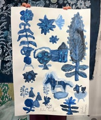 Image 2 of Large Painted drawings . / 40 x 62 cm 