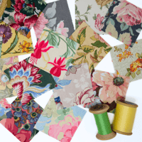 Image 1 of Floral Print 3" Fabric Squares - Slow Stitch Stash