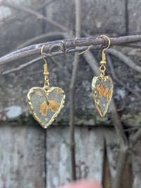 Image 3 of Heart Shaped Lilly of the Valley Earrings