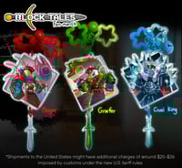 Image 1 of BLOCKTALES ROBLOX KEYCHAIN, Player | Griefer | Cruel King (connecting keychain, star clasped & bell)