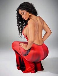 Image 4 of SKYNLYDRESS - Robe sirène ajustée à col en V profond pour femmes, robe sirène sexy et élégante