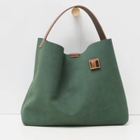 Image 1 of Ode to a Furoshiki in napped forest green