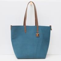 Image 1 of Slouchy Wide Tote in napped oxford blue