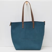 Image 4 of Slouchy Wide Tote in napped oxford blue