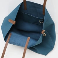 Image 7 of Slouchy Wide Tote in napped oxford blue
