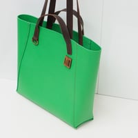 Image 5 of Two-handled Tote in pebbled happy green