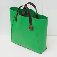 Image 6 of Two-handled Tote in pebbled happy green