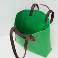 Image 7 of Two-handled Tote in pebbled happy green