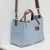 Image 2 of 3-Panel Two-way Tote low in pebbled sky