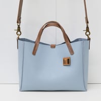 Image 1 of 3-Panel Two-way Tote low in pebbled sky