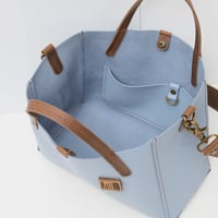 Image 6 of 3-Panel Two-way Tote low in pebbled sky