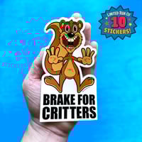 Image 1 of Brake For Critters Die-Cut Vinyl Sticker