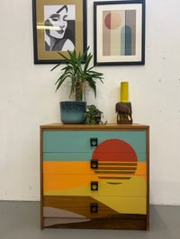 Shreiber | Chest Of Drawers | MCM Mid Century | Teak | Bauhaus | Geometric | Upcycled