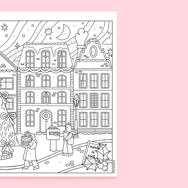 Calendrier de l'Avent à colorier 