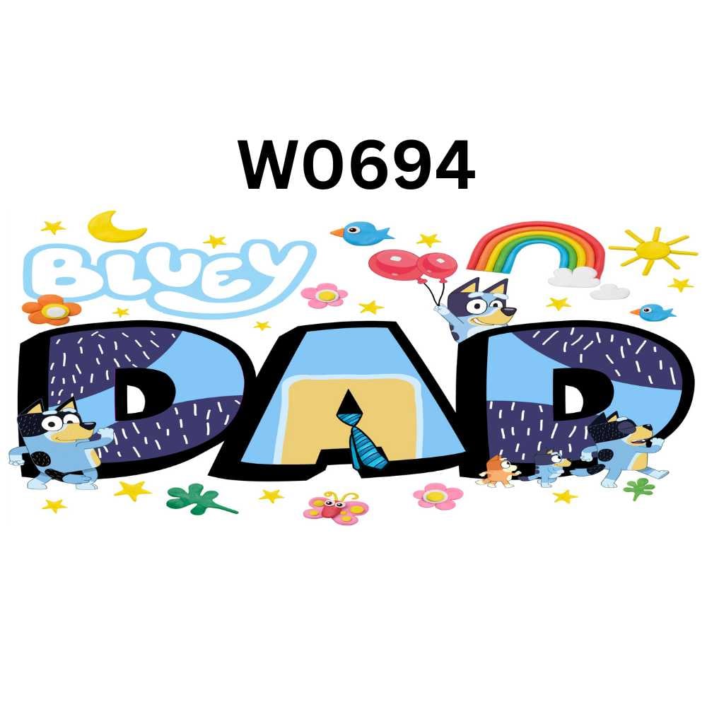Image of Bluey Dad Uv Dtf Wrap  W0694
