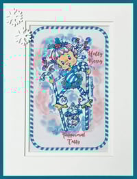 Image 1 of Holly Berry Limited Edition. Double Matted+Button