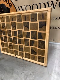 Image 1 of Basket Weave End Grain Cutting Board: Black Limba & Maple Butcher Block