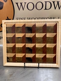 Image 1 of 3D End Grain Cutting Board: Maple, Mahogany & Limba Butcher Block-d3f44b6e