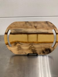Image 2 of Coastal Oak and Resin River Tray-Fire Ravaged Oak Reborn into Functional Art