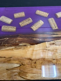 Image 2 of Wine Cork Charcuterie Board: Ambrosia Maple Epoxy River Serving Tray