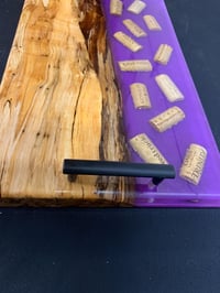 Image 3 of Wine Cork Charcuterie Board: Ambrosia Maple Epoxy River Serving Tray